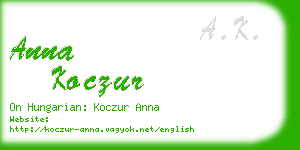 anna koczur business card